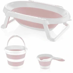 BabyJem Badewannsenset Faltbar 3-teilig, Rosa