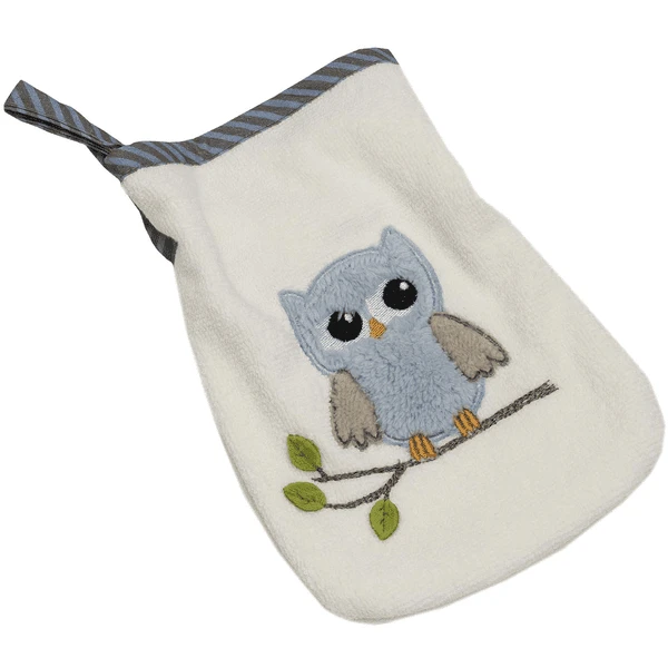 Be Be 's Collection Waschhandschuh Eulen Blau 1 Be Be 's Collection Waschhandschuh Eulen Blau
