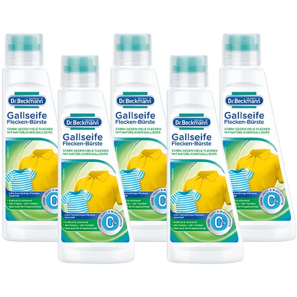 Dr. Beckmann® Gallseife Flecken-Bürste, 5x 250 Ml 1 Dr. Beckmann® Gallseife Flecken-Bürste, 5x 250 Ml