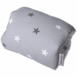 HOBEA-Germany Mini Stillkissen Sterne Weiß-grau
