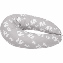 HOBEA-Germany Stillkissen Elefanten Grau Weiß