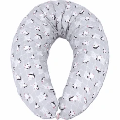 HOBEA-Germany Stillkissen Pinguin Grau Weiß