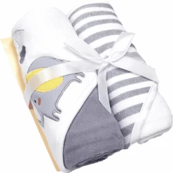 HÜTTE & CO Badetuch Mit Kapuze Doppelpack Grau