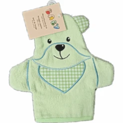 Hütte Waschhandschuhe Bär Grün