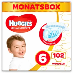 Huggies Windeln Ultra Comfort Baby Größe 6 Monatsbox 102 Stück