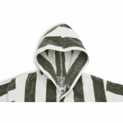 Jollein Bademantel Stripe Frottee Green Leaf -BéBé-Jou Store jollein bademantel stripe frottee green leaf a383742 2