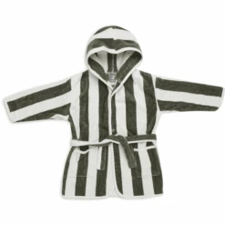 Jollein Bademantel Stripe Frottee Green Leaf