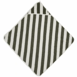 Jollein Kapuzenbadetuch Stripe Frottee 75x75cm Leaf Green