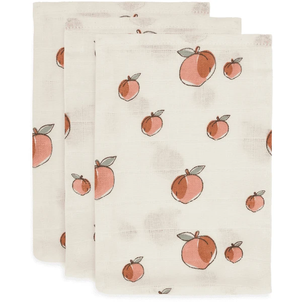 Jollein Mull Waschlappen 3er-Pack Peach 1 Jollein Mull Waschlappen 3er-Pack Peach