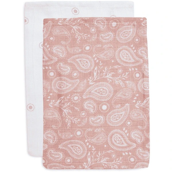 Jollein Waschlappen Musselin 2er-Pack Paisley Halo Rosewood 1 Jollein Waschlappen Musselin 2er-Pack Paisley Halo Rosewood