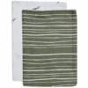 Jollein Waschlappen Musselin 2er-Pack Stripe Olive Leaf Green