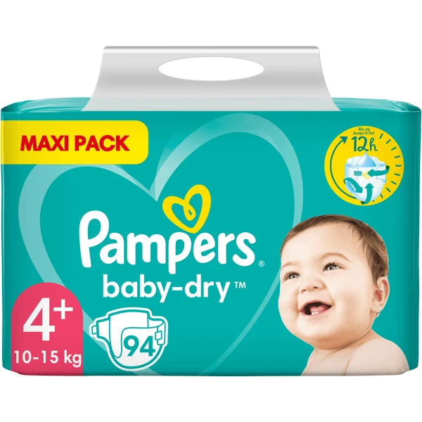 Pampers® Pampers Baby Dry, Gr.4+ Maxi Plus, 10-15kg, Maxi Pack (1x 94 Windeln) 1 Pampers® Pampers Baby Dry, Gr.4+ Maxi Plus, 10-15kg, Maxi Pack (1x 94 Windeln)