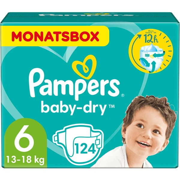 Pampers® Pampers Baby Dry, Gr.6, 13-18kg, Monatsbox (1x 124 Windeln) 1 Pampers® Pampers Baby Dry, Gr.6, 13-18kg, Monatsbox (1x 124 Windeln)