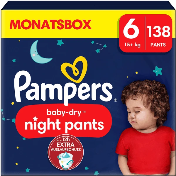 Pampers® Pampers Baby-Dry Pants Night, Gr. 6, 15kg+, Monatsbox (1 X 138 Pants) 1 Pampers® Pampers Baby-Dry Pants Night, Gr. 6, 15kg+, Monatsbox (1 X 138 Pants)