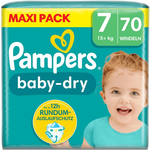 Pampers® Pampers Baby-Dry Windeln, Gr. 7, 15+ Kg, Maxi Pack (1 X 70 Windeln) 1 Pampers® Pampers Baby-Dry Windeln, Gr. 7, 15+ Kg, Maxi Pack (1 X 70 Windeln)