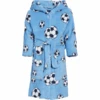 Playshoes Fleece-Bademantel Fußball Blau