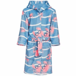 Playshoes Fleece-Bademantel Krebs Blau-pink