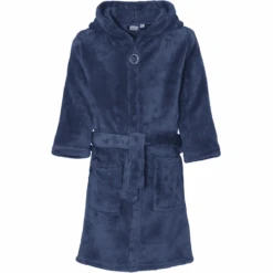Playshoes Fleece-Bademantel Uni Marine