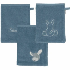 Sterntaler Waschhandschuhe 3er Pack Emmi Graublau