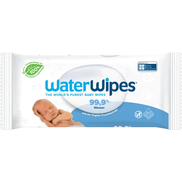 WaterWipes Babyfeuchttücher, Biologisch Abbaubar, 60 Tücher 1 WaterWipes Babyfeuchttücher, Biologisch Abbaubar, 60 Tücher