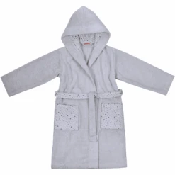 WÖRNER SÜDFROTTIER Bademantel Sterne Hellgrau