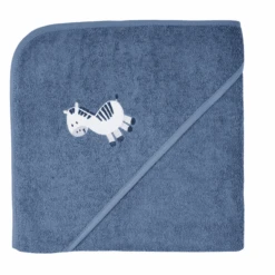 WÖRNER SÜDFROTTIER Kapuzenbadetuch Zebra Dunkelblau 100 X 100 Cm