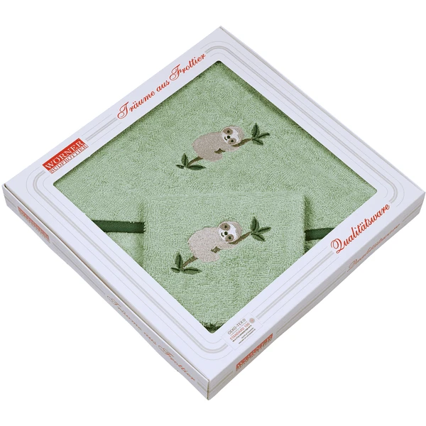 WÖRNER SÜDFROTTIER Set Aus Waschhandschuh + Kapuzenbadetuch Faultier Helloliv 1 WÖRNER SÜDFROTTIER Set Aus Waschhandschuh + Kapuzenbadetuch Faultier Helloliv
